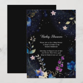 Bloemige Aquarel Baby Shower Uitnodiging (Voorkant / Achterkant)