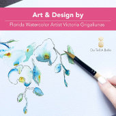 Bloemige Aquarel Blauwe Orchidee Favor Stickers