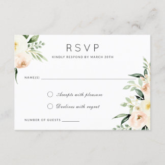 Bloemige Aquarel Blozende Perzik Groene Moderne Kaart