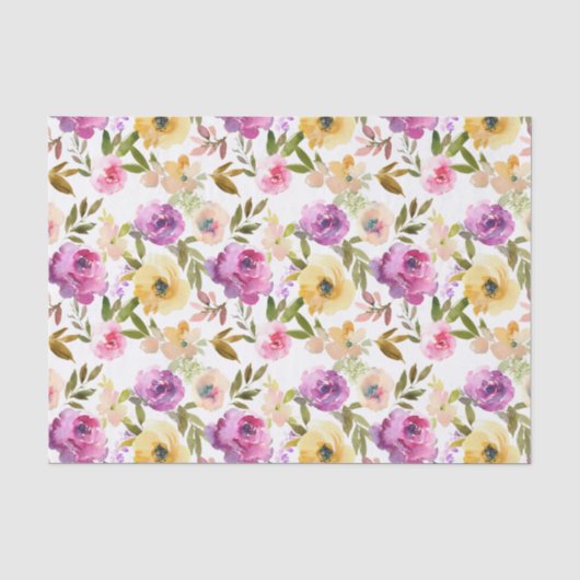 Bloemige Aquarel Decoupage Lente Tissuepapier (Voorkant)