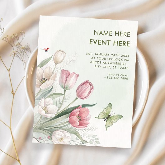 Bloemige aquarel elegant  kaart