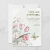 Bloemige aquarel elegant  kaart (Voorkant)