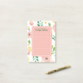 Bloemige Aquarel Gepersonaliseerde Post-it Notitie Post-it® Notes (Op bureau)