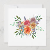 Bloemige Aquarel Oefendiner Uitnodiging (Achterkant)