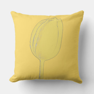 Bloemige Artistieke Mosterd Gele Tulpen Huis Decor Buitenkussen