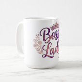 Bloemige Baas Dame Koffiemok (Voorkant links)