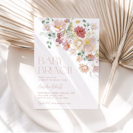 Bloemige baby brunch uitnodiging