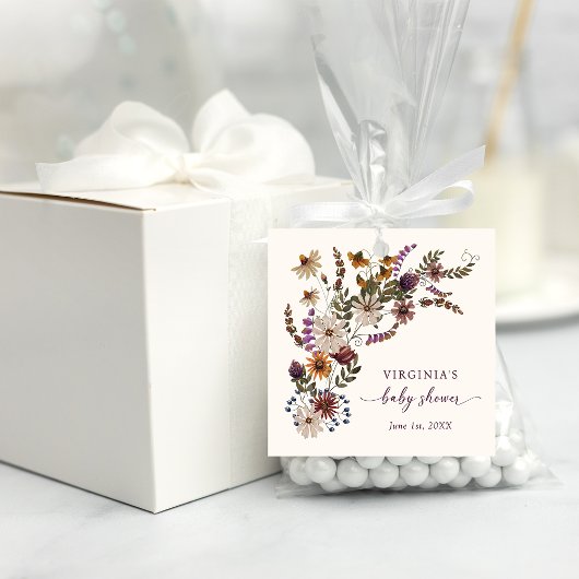 Bloemige Baby Shower Bedankjes Labels