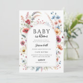 Bloemige Baby Shower Kaart (Staand voorkant)