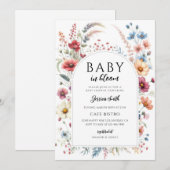 Bloemige Baby Shower Kaart (Voorkant / Achterkant)