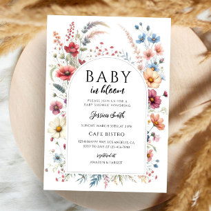 Bloemige Baby Shower Kaart