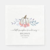 Bloemige Baby Shower Roze Rozen Pompoen Servet (Voorkant)