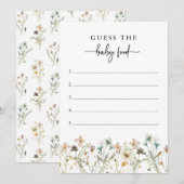 Bloemige Baby Shower Spel Kaart (Voorkant / Achterkant)