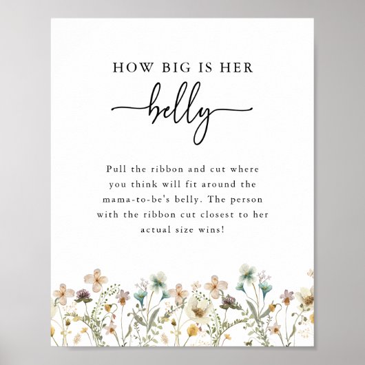 Bloemige baby shower spelposter poster (Voorkant)