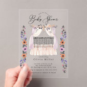 Bloemige baby shower uitnodiging voor wieg (Insitu (Draagbaar))