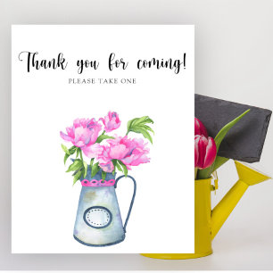 Bloemige babyshower Bedankt voor jullie komst Poster