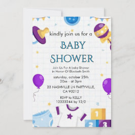 Bloemige babyshower uitnodiging