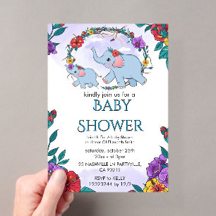 Bloemige babyshower uitnodiging 2026
