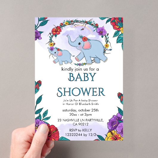 Bloemige babyshower uitnodiging 2026 (Insitu (Draagbaar))