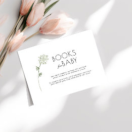 Bloemige babyshowersboeken voor baby in bloei informatiekaartje