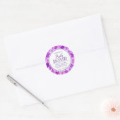 Bloemige badbom paarse driekleurige viola bloem ku ronde sticker (Envelop)