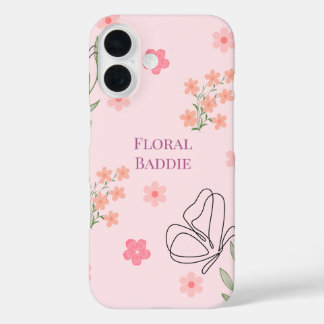 Bloemige Baddie iPhone 16 Hoesje