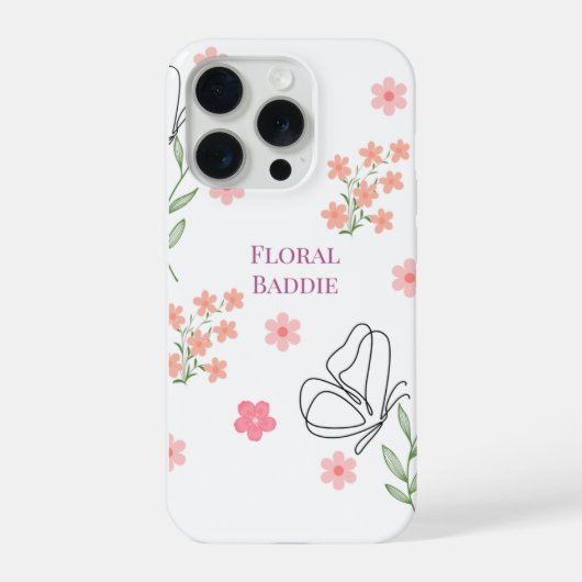 Bloemige Baddie iPhone Hoesje (Achterkant)