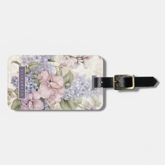  bloemige Bagagelabels (Voorkant horizontaal)