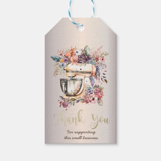 Bloemige Bakkerij Mixer Cadeaulabel (Voorkant)