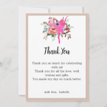 Bloemige Ballerina Danser Verjaardag Dankjewel kaa