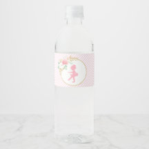 Bloemige ballerina verjaardag waterfles labels