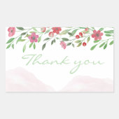 Bloemige bedanksticker 🌸 rechthoekige sticker (Voorkant)