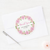 Bloemige bedankstickers ronde sticker (Envelop)