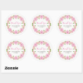 Bloemige bedankstickers ronde sticker (Vel)