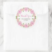 Bloemige bedankstickers ronde sticker (Tas)