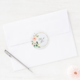 Bloemige Bedankt Enveloppeelzegels Feeststickers Ronde Sticker