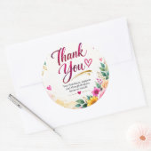 Bloemige Bedankt Sticker (Envelop)