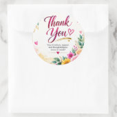 Bloemige Bedankt Sticker (Tas)