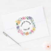 Bloemige "Bedankt voor uw aankoop" sticker (Envelop)