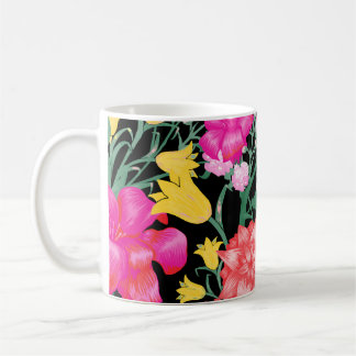 Bloemige behang grote bloemen patroon koffiemok
