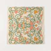 Bloemige behang in art nouveau stijl, Vintage illu Wandkleed (Voorkant (horizontaal))