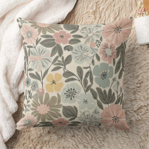 Bloemige Beige Boho Kussen