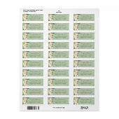 Bloemige Beige Groene Trouw Retouradres Etiket (Full Sheet)