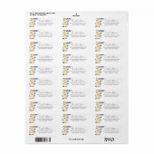 Bloemige Beige Witte Trouw Retouradres Etiket (Full Sheet)
