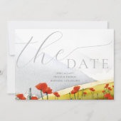 Bloemige bergklaproos bruiloft 3 foto's bewaar dat kaart (Voorkant)