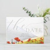 Bloemige bergklaproos bruiloft 3 foto's bewaar dat kaart (Staand voorkant)