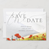 Bloemige bergklaproos huwelijksfoto save the date kaart (Voorkant)