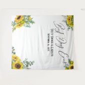 Bloemige 'Beste Dag Ooit' Foto Achtergrond Wandkleed (Voorkant (horizontaal))