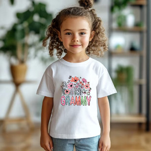 Bloemige "Beste Grammy Ooit" T-shirt Boho Wilde
