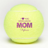 Bloemige Beste Moeder Cadeau – Paarse Moederdag Li Tennisballen (Voorkant)